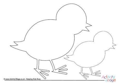 Трафарет цыпленка для вырезания