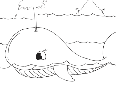 Рисунок кита легкий