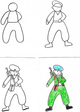 Раскрашивание солдат на посту