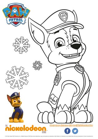 Chase Paw Patrol раскраска