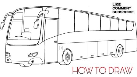 Контур автобуса для рисования