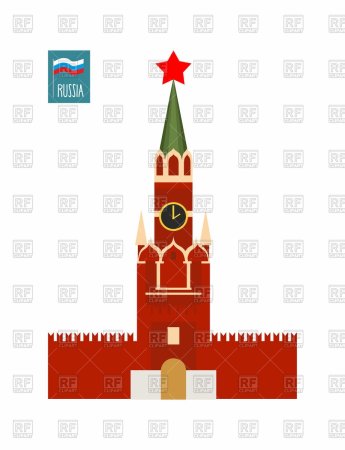 Спасская башня Кремля рисование