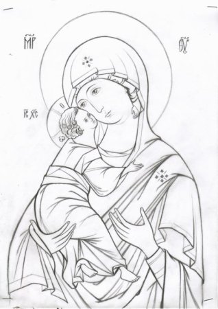 Прорись иконы Одигитрия