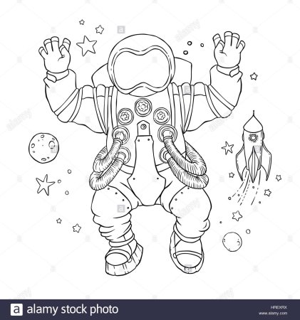Космонавт раскраска