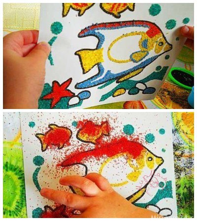 Рисование солью