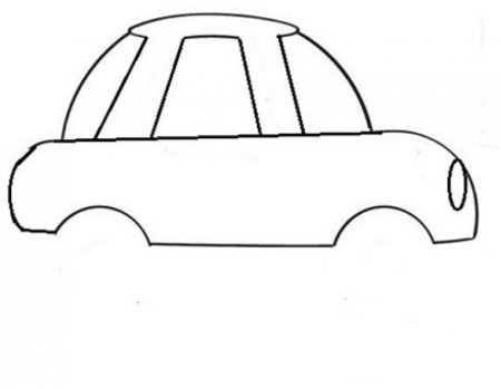 Трафарет машины без колес для детей