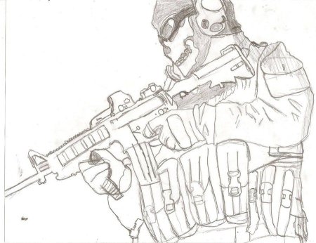 Гоуст Call of Duty раскраска