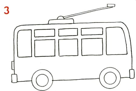 Троллейбус раскраска для детей