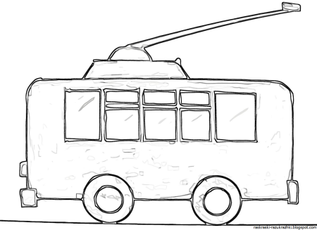 Трафарет троллейбуса для рисования (35 фото)