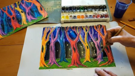 Восковые мелки плюс акварель
