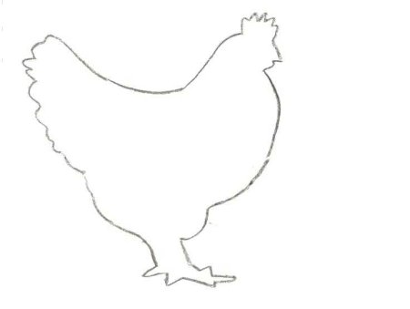 Трафарет курицы для аппликации