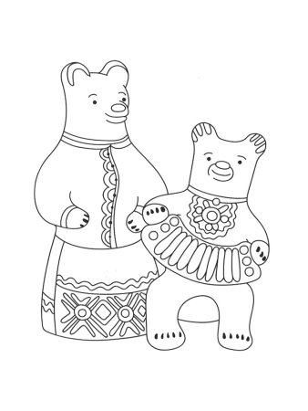 Каргопольская игрушка Полкан раскраска