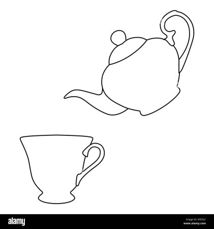 Трафарет чайной пары для рисования (42 фото)