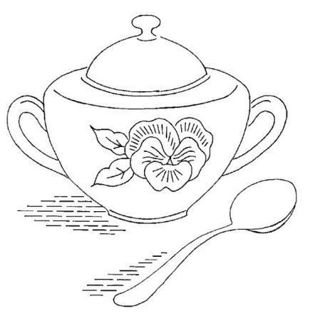 Чайник с чашкой вектор чб