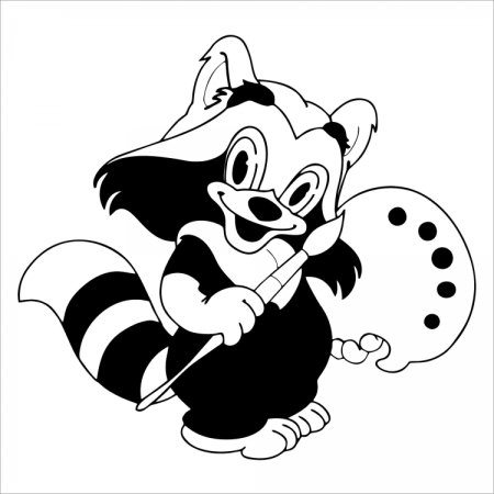 Енот черно белый