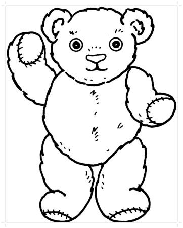 Раскраска Медвежонок для детей 3-4 лет