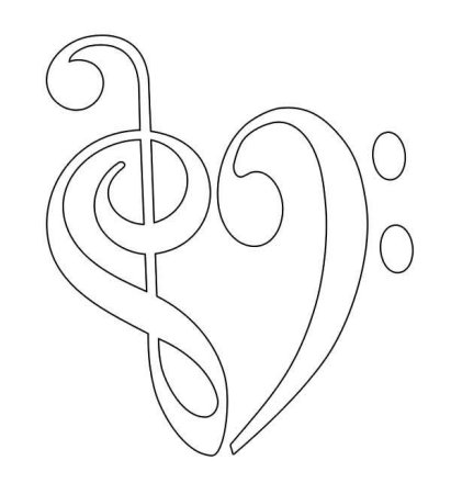 Трафарет скрипичного ключа для вырезания из бумаги