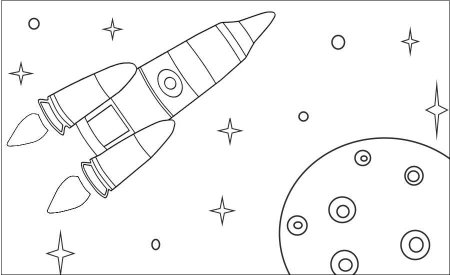 Трафарет на тему космос черный белый