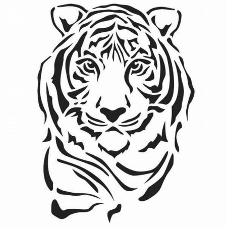 Трафарет головы тигра для рисования (47 фото)