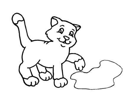 Кошка трафарет для детей