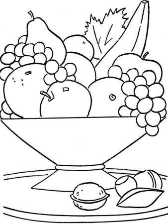 Натюрморт с фруктами раскраска