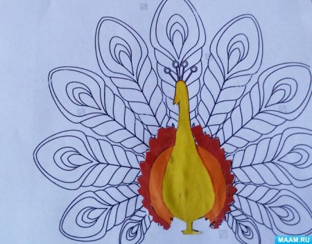 Рисование перо Жар птицы Лыкова