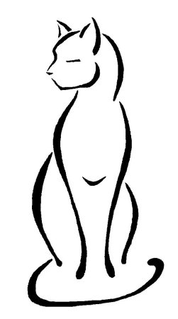 Трафарет тату кошка