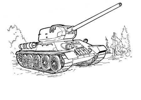 Трафарет танка для рисования