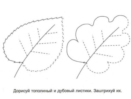 Штриховка для дошкольников листья