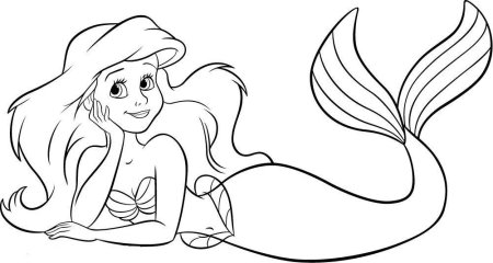 Русалка карандашом для детей