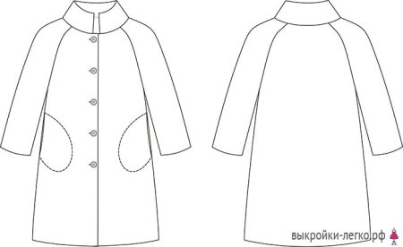 Трафарет пальто для детей