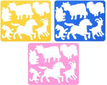 Линейка трафарет с животными