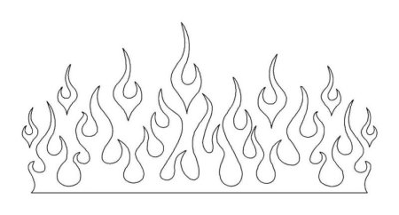 Языки пламени трафарет