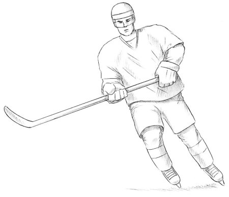 Трафарет хоккеиста для рисования (40 фото)