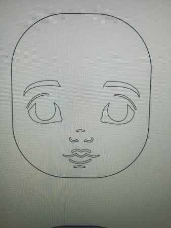 Трафарет лица куклы