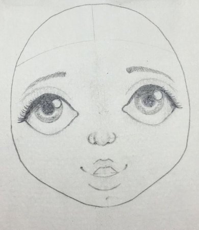 Рисование кукольного лица