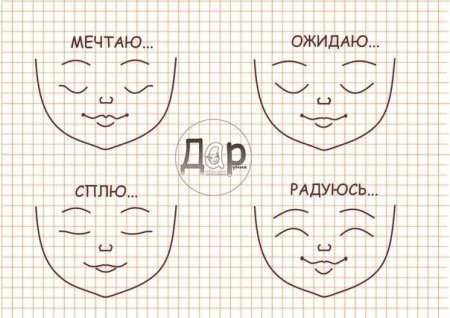 Схема утяжки лица текстильной куклы