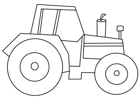 Трафарет синего трактора для рисования (49 фото)