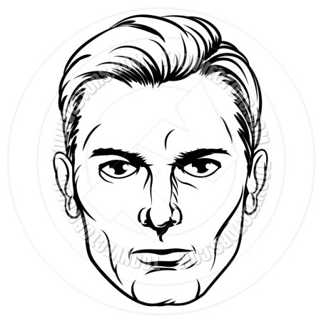 Контур лица человека