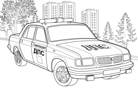Раскраска машина полиция
