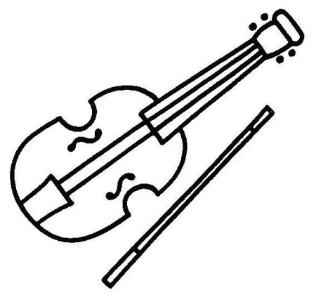 Раскраска скрипка музыкальный инструмент