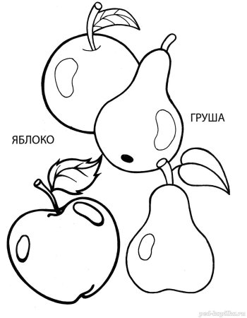 Яблоко груша раскраска для детей