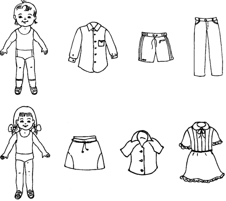 Раскраска одежда для дошкольников