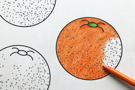 Шаблон апельсина для рисования