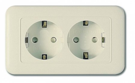 Розетка двойная с заземлением Imex 70 wide Ivory WSN 1124