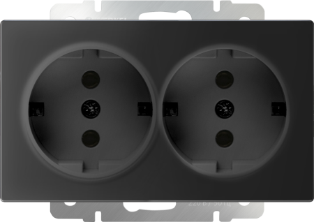 Розетка Werkel wl08-SKG-02-ip20,16а, с заземлением, черный