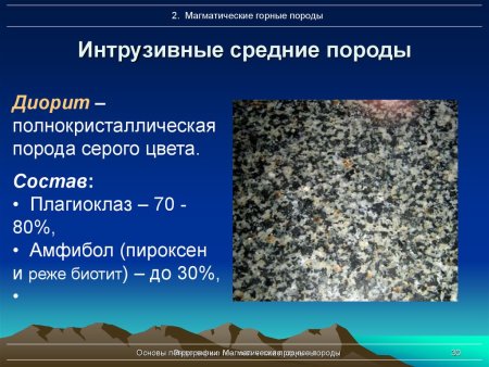 Структура зерен горной породы