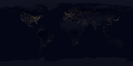 Мир из космоса ночью
