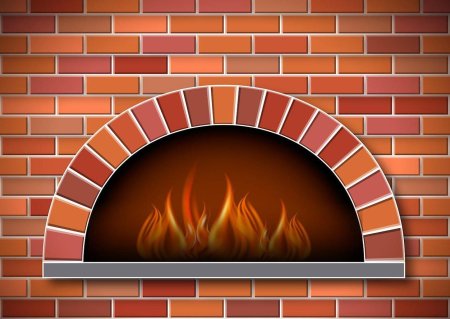 Камин кирпичный фон