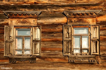 Фон бревенчатая изба